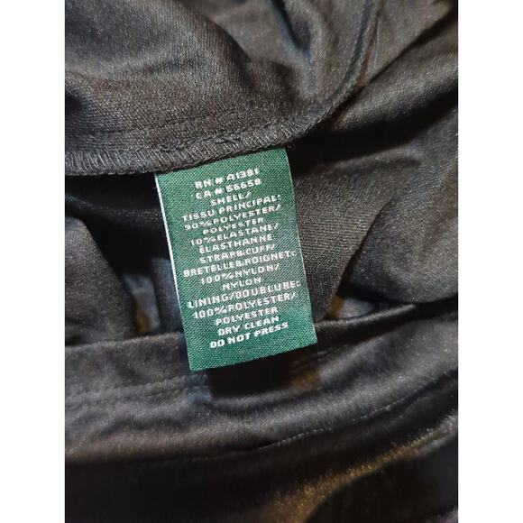 Lauren Ralph Lauren Black Velvet Cold Shoulder Knee Length Party Dress Size 14 - Picture 13 of 16